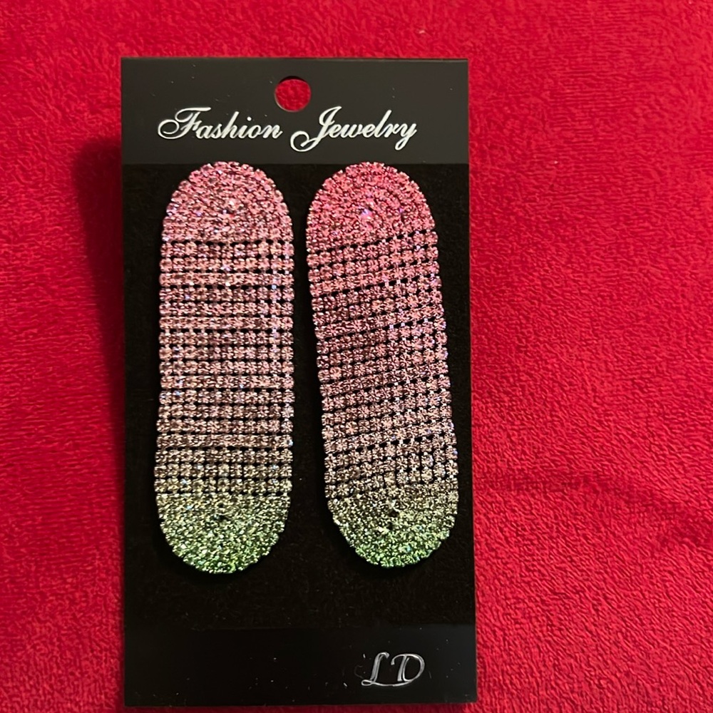 Pink & Green Fashion Earrings